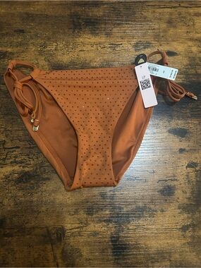 Victoria's Secret Rust Orange Studded Tie-Side Bikini Bottom SMALL